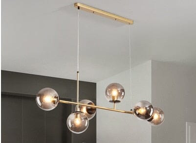 Astraeon Aluminum Glass Chandelier — Glass Ball Centerpiece In Gold Or Black Finish