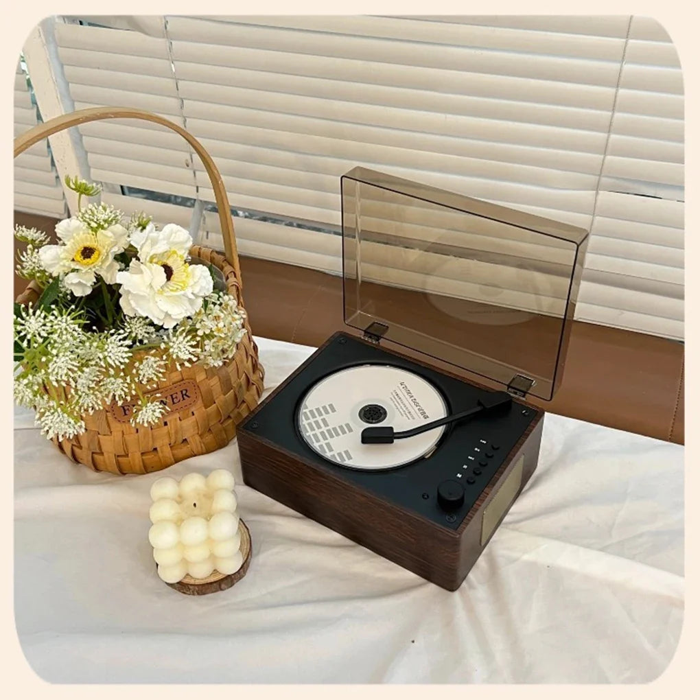 Odtwarzacz CD w stylu retro — Bluetooth 5.1, USB, AUX, akumulator