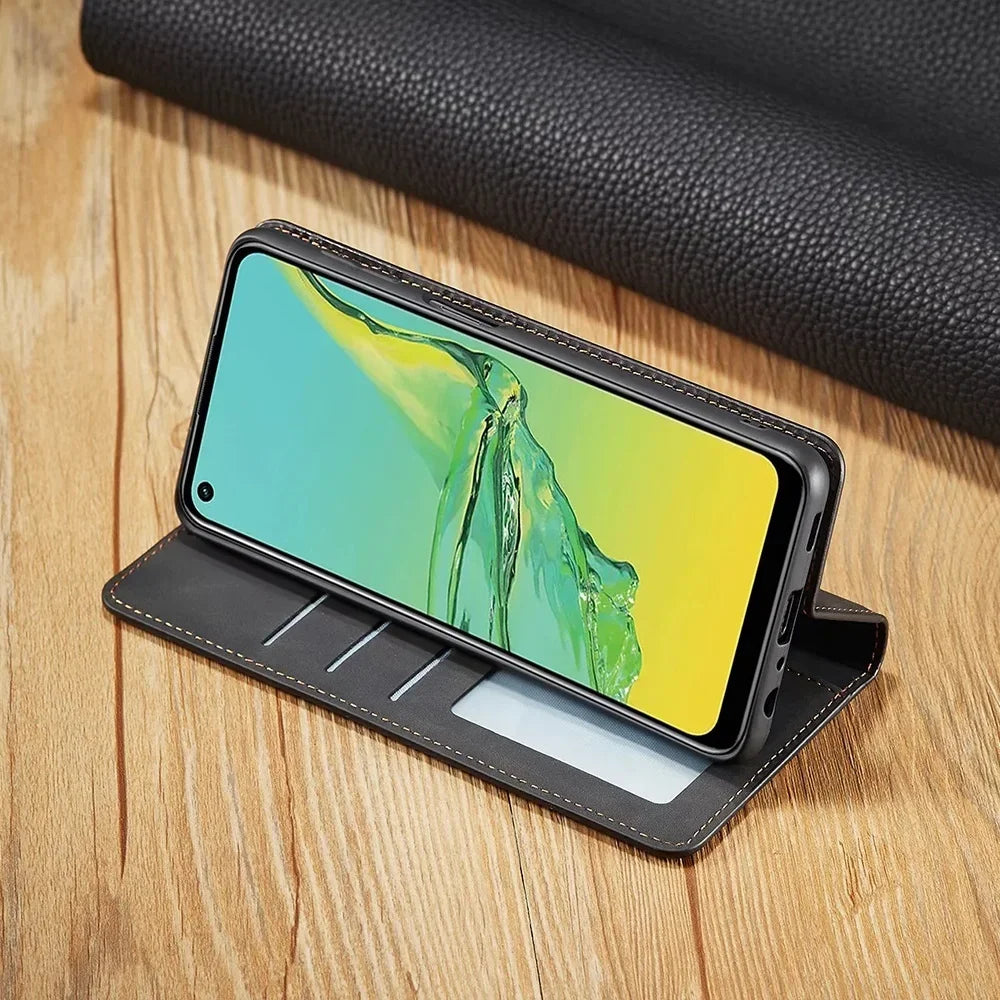Magnetische Samsung-Leder-Klapphülle mit Kartenfach