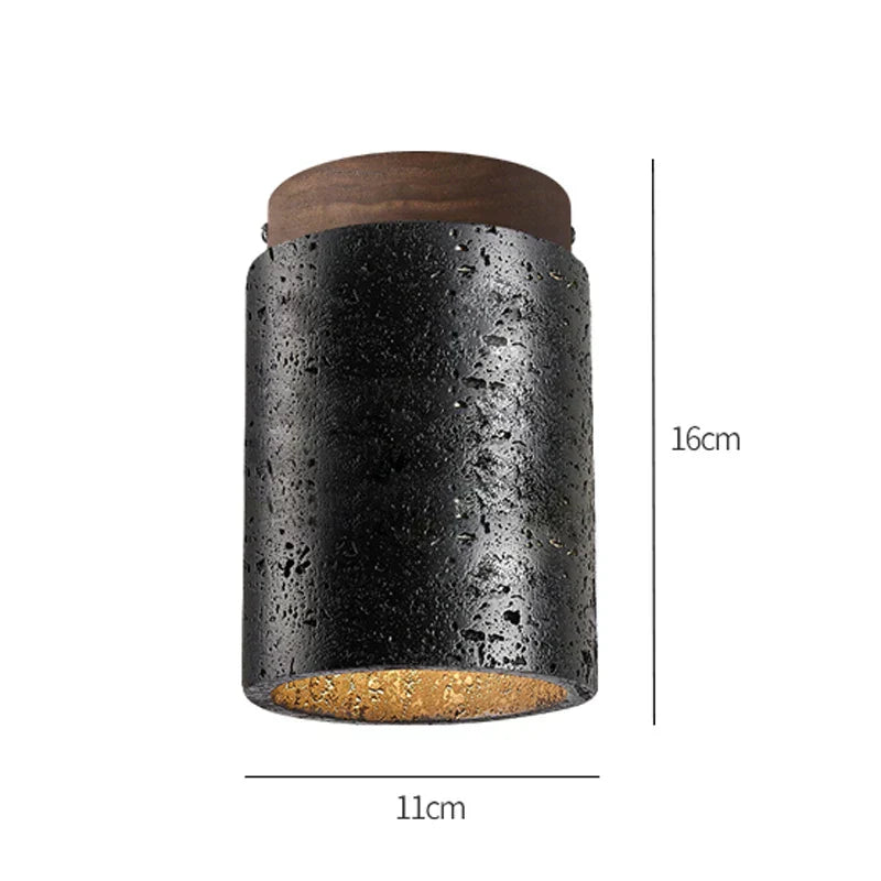 Vrimlie Aurora LED Lamp — Marble Base, Painted Wood Finish, Surface Mount Design