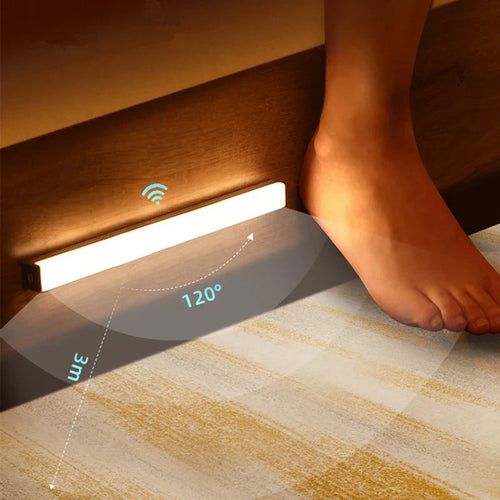 מנורת לילה אלחוטית LED באורך 50cm — חיישן תנועה, עמעום
