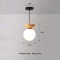Modern Nordic Glass Ball Ceiling & Pendant Light | Wood Finish | Wildoxy