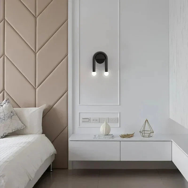 NovaRidge Dual LED E14 Metal Wall Sconce Lamp — Two-Headed Design, Bulbs Not Included