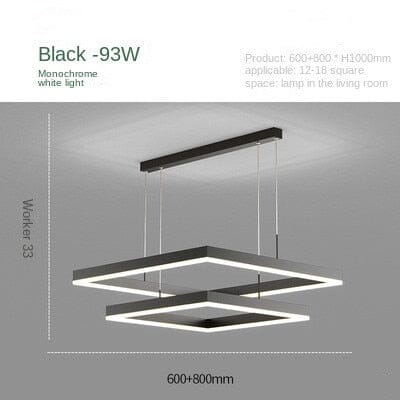 Square Geometric Pendant Chandelier — Contemporary Design, Warm Glow