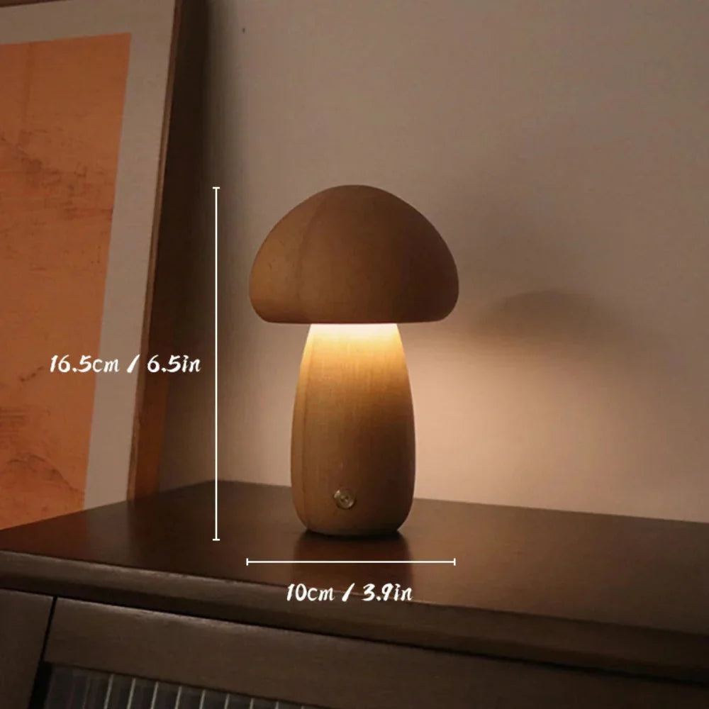 Houten paddenstoellamp — dimbaar sfeerverlichting