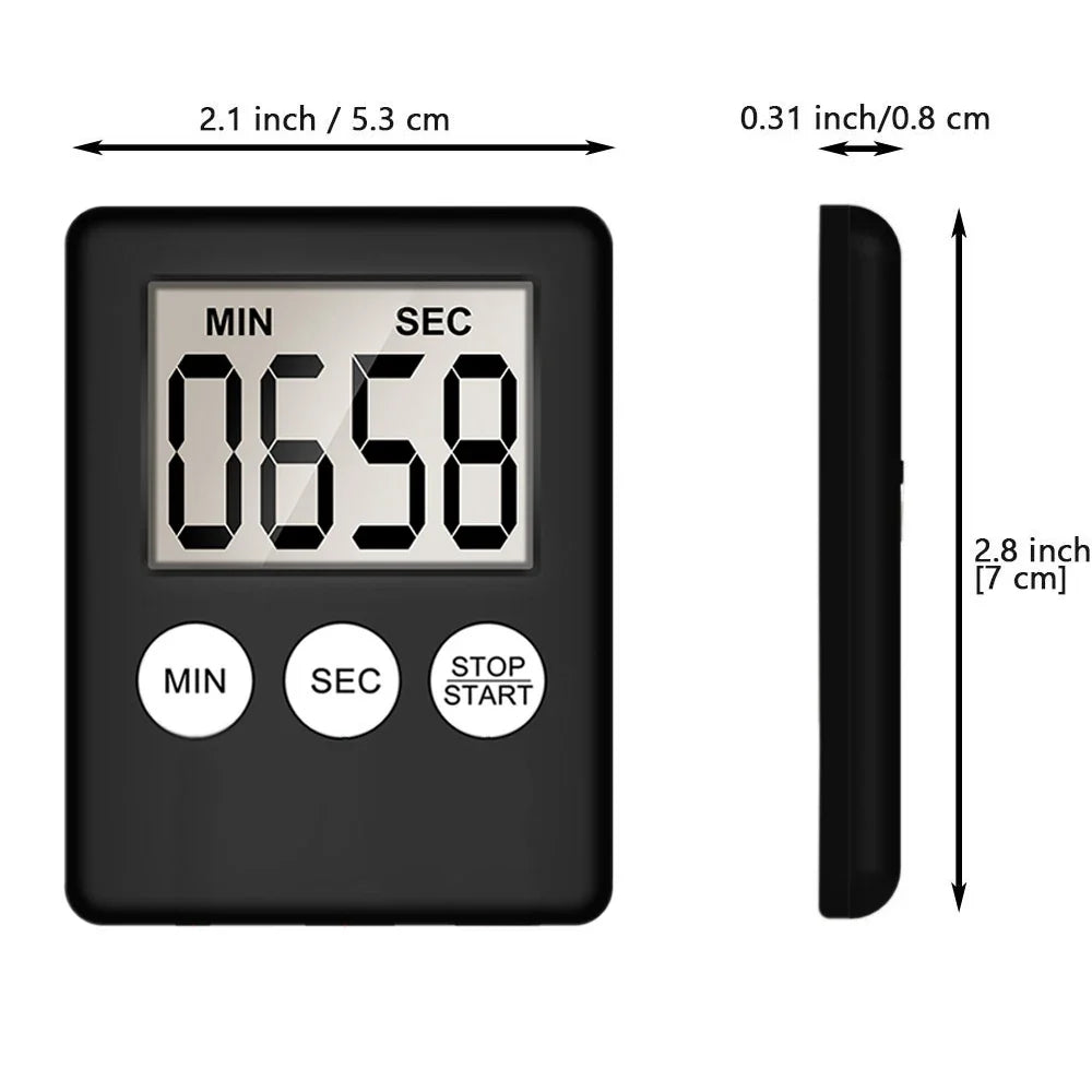 Digital Magnetic LCD Kitchen Timer — Countdown Alarm