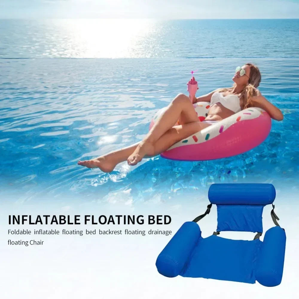 Inflatable Water Chair — Mesh Pool Lounger, 100x120 cm