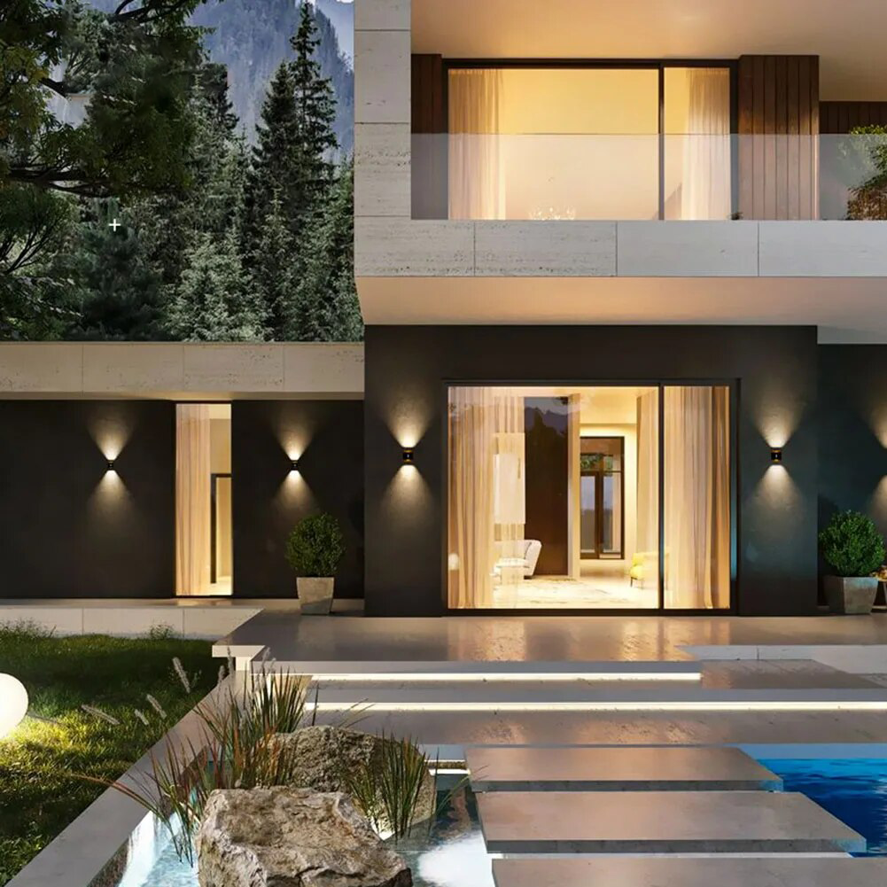 Moderne LED-Außenwandleuchte — IP65 wasserdicht, Licht nach oben und unten