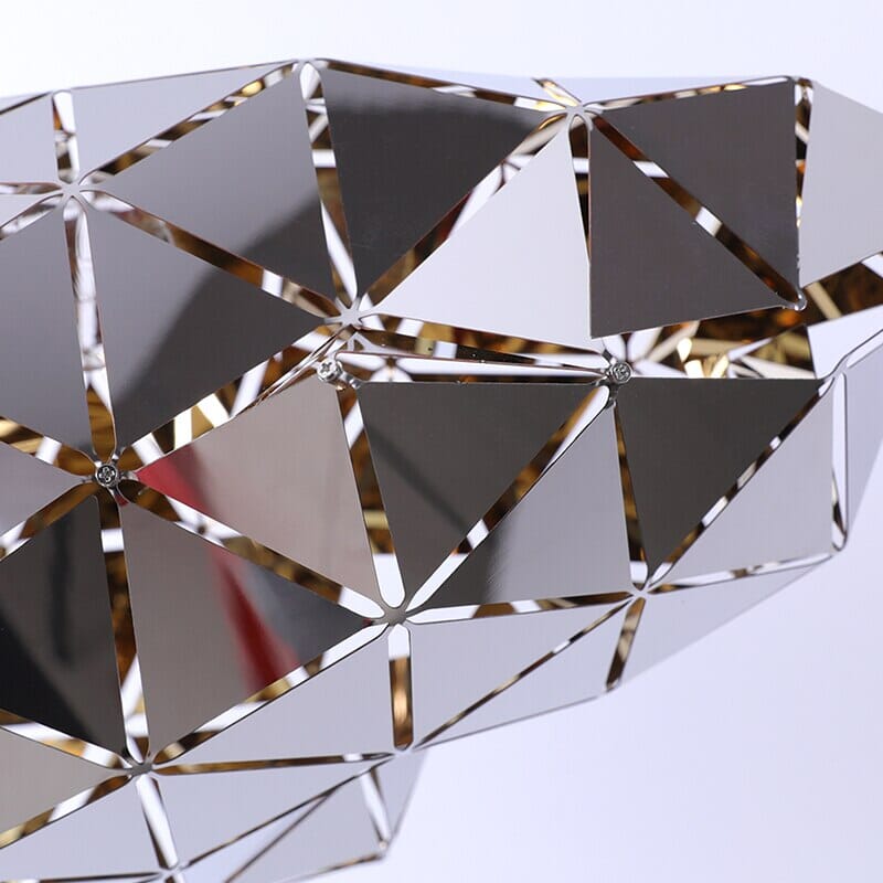 NovaGrid Geometric Stainless Steel Pendant Lights — Angular Silhouette, Polished Finish