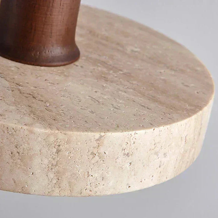 Elaraa Travertine Finish LED Pendant Lamp — Single Cord, E27 Base