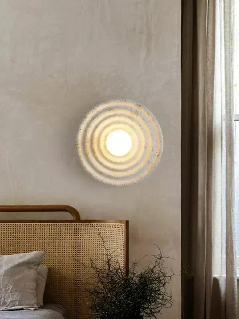Aurelle LED Wall Lamp — Perforated Resin and Iron Construction, Upward and Downward Lighting