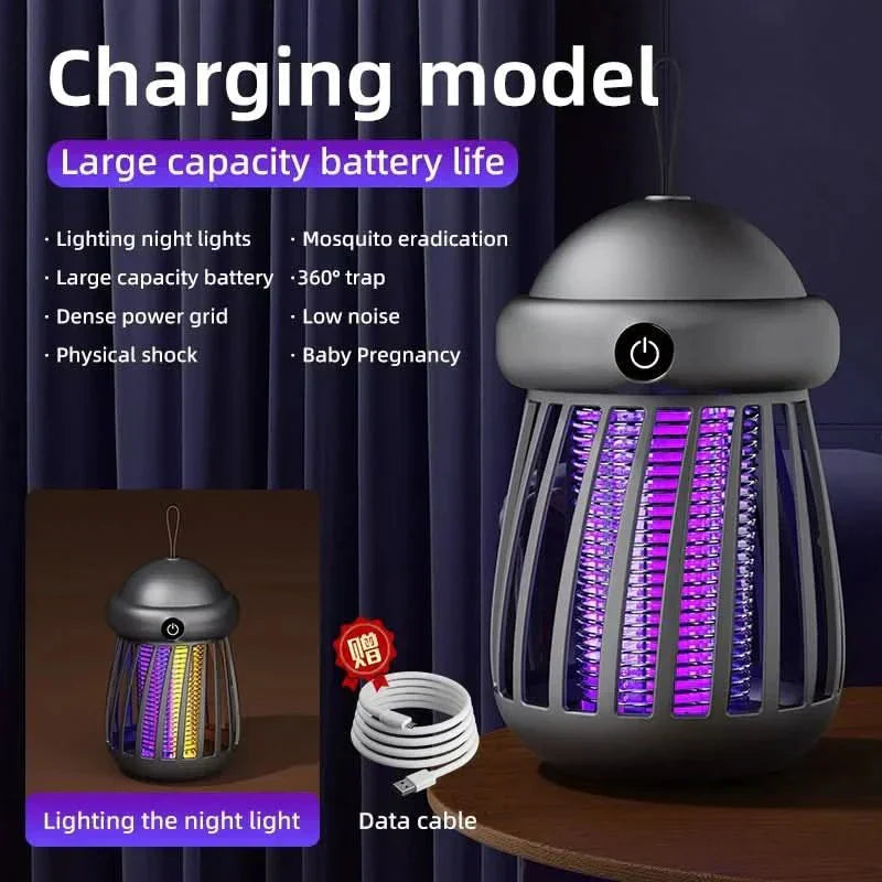 NovaGuard Mosquito Killer Lamp — 395nm UV Light, 3000V Electric Shock, Rechargeable