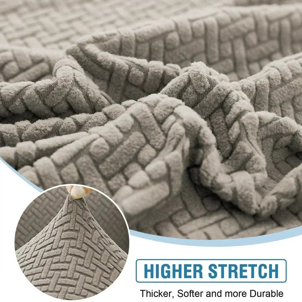 Capa elástica jacquard antiderrapante para sofá — Proteção premium FlexiWeave