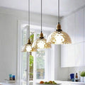 Luminara Vintage-Pendelleuchte aus Bernsteinglas — warmes LED-Licht