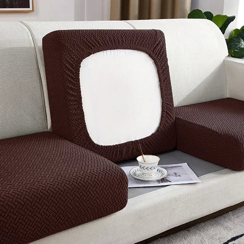 Capa elástica jacquard antiderrapante para sofá — Proteção premium FlexiWeave