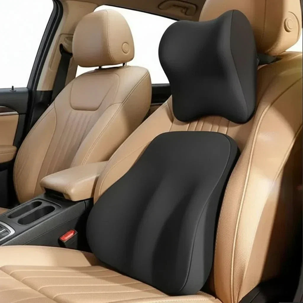 NovaNest Ergonomic Memory Foam Car Neck Pillow — Neck and Lumbar Support
