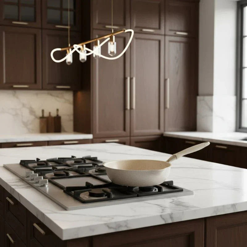 StoneNova Maifan Stone Deep Nonstick Wok Pan — Uniform Heat Distribution, Smooth Release Surface
