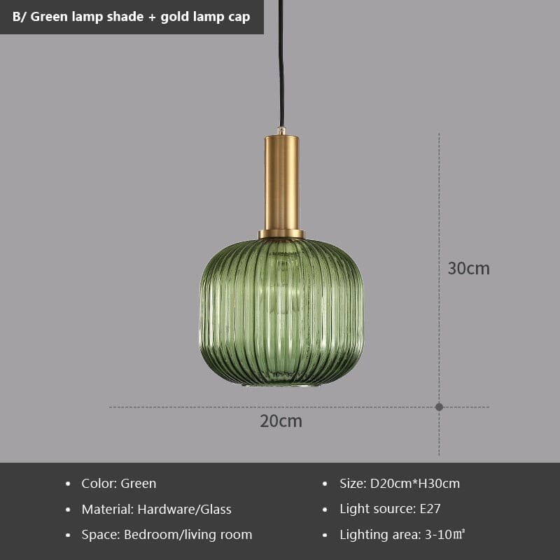 Rosalie Fluted Glass Pendant Lights — Warm Nordic Glow Design