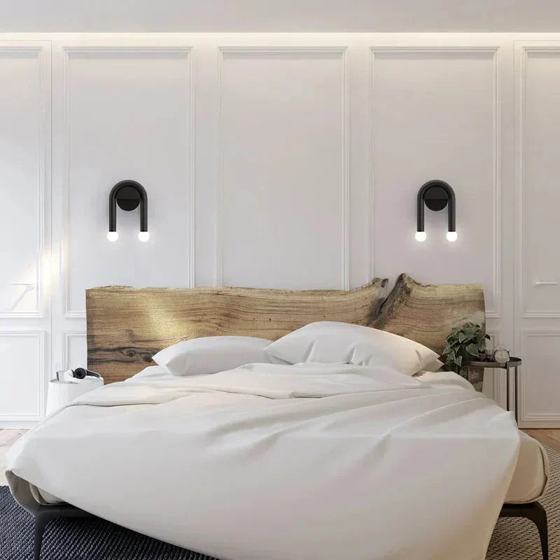 NovaRidge Dual LED E14 Metal Wall Sconce Lamp — Two-Headed Design, Bulbs Not Included