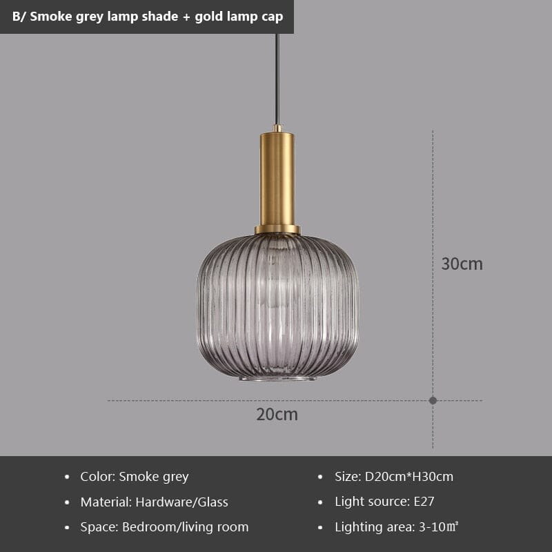 Rosalie Fluted Glass Pendant Lights — Warm Nordic Glow Design