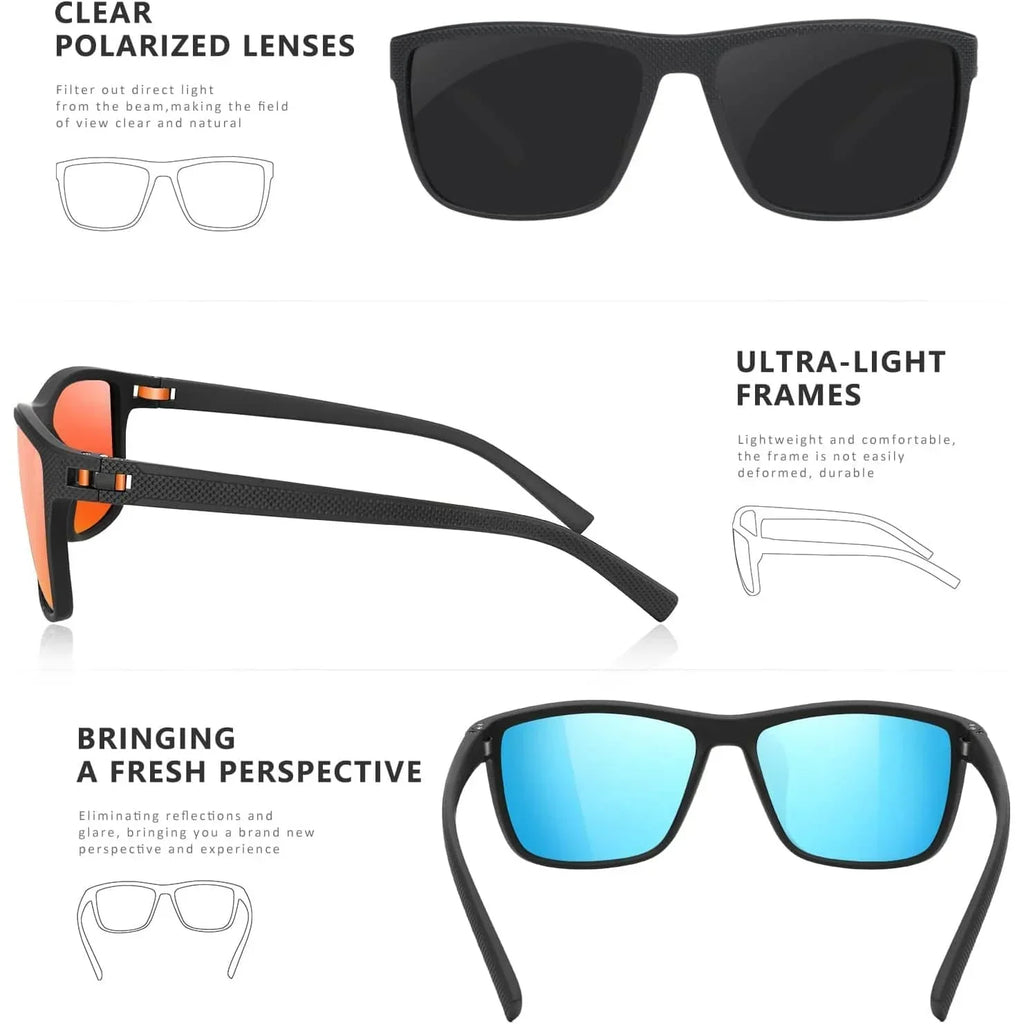 Set di 3 occhiali da sole polarizzati — UV400, montature leggere