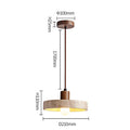 Elaraa Travertine Finish LED Pendant Lamp — Single Cord, E27 Base