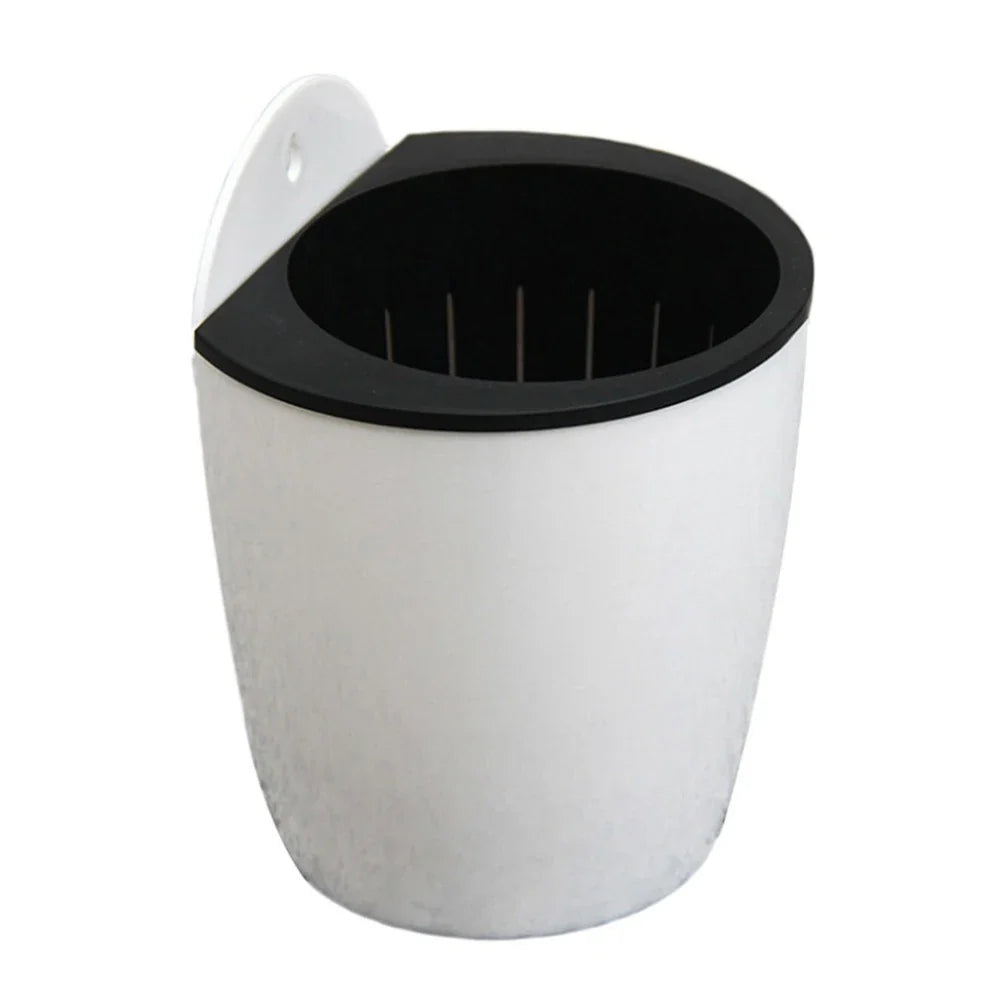 Witte hydroponische plantenpot van kunststof voor aan de muur, met automatisch watersysteem