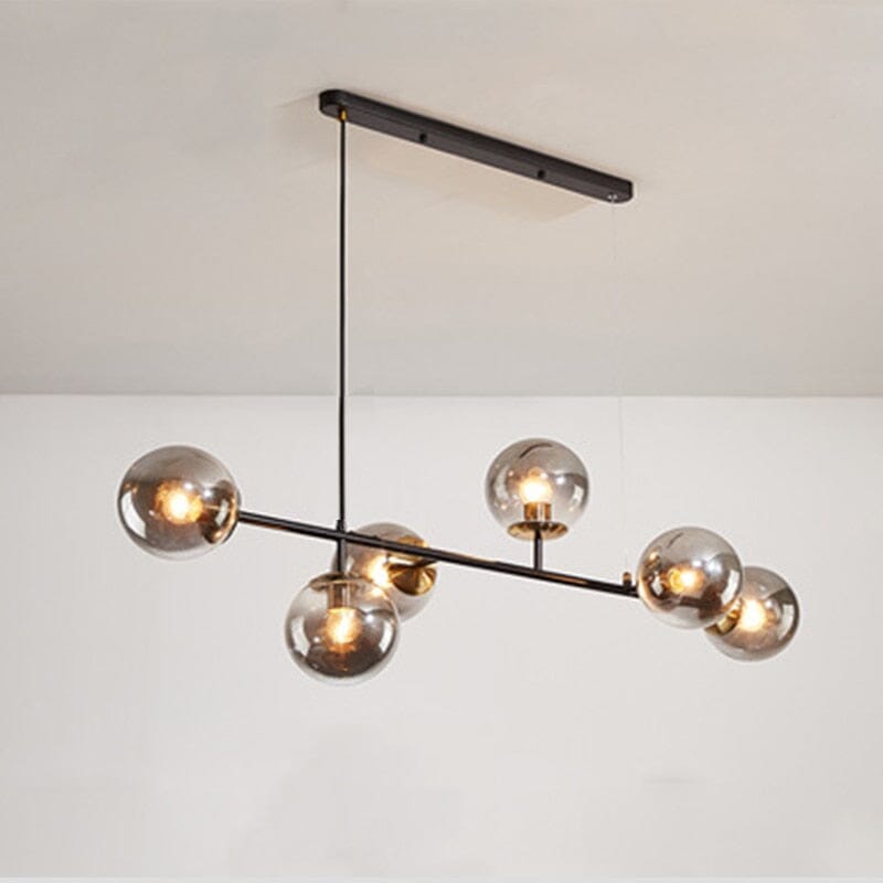 Astraeon Aluminum Glass Chandelier — Glass Ball Centerpiece In Gold Or Black Finish