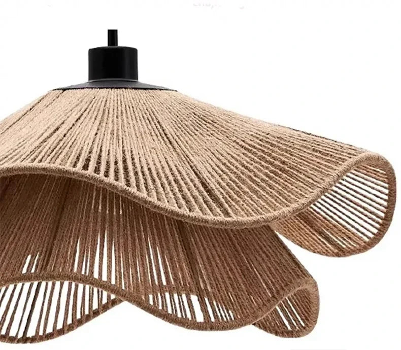 Tidecrest Natural Finish Jute Pendant Lamp — Warm Earthy Glow