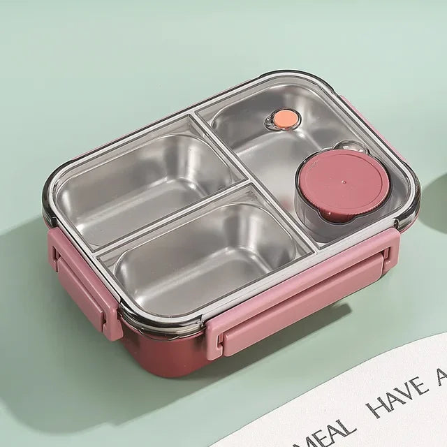 Isolerad lunchlåda — rostfritt stål, fack, läckagesäkert lock