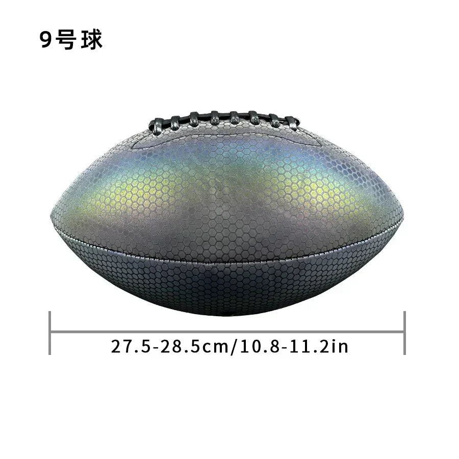 NovaGlow Size 9 American Football — Reflective Finish, Glows In The Dark