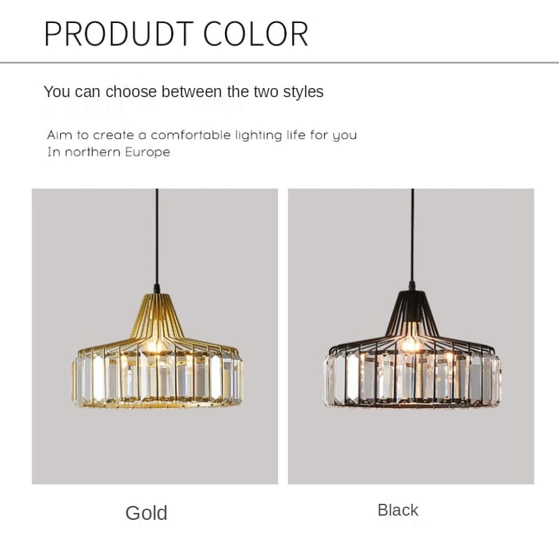 Lyra Prismatic Crystal Ceiling Pendant Light