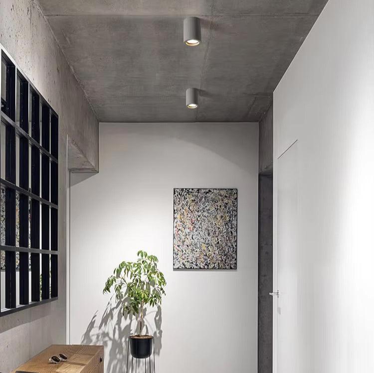 NovaStone Ceiling Lamp Collection — Authentic Stone Detail, Brushed Metal Finish