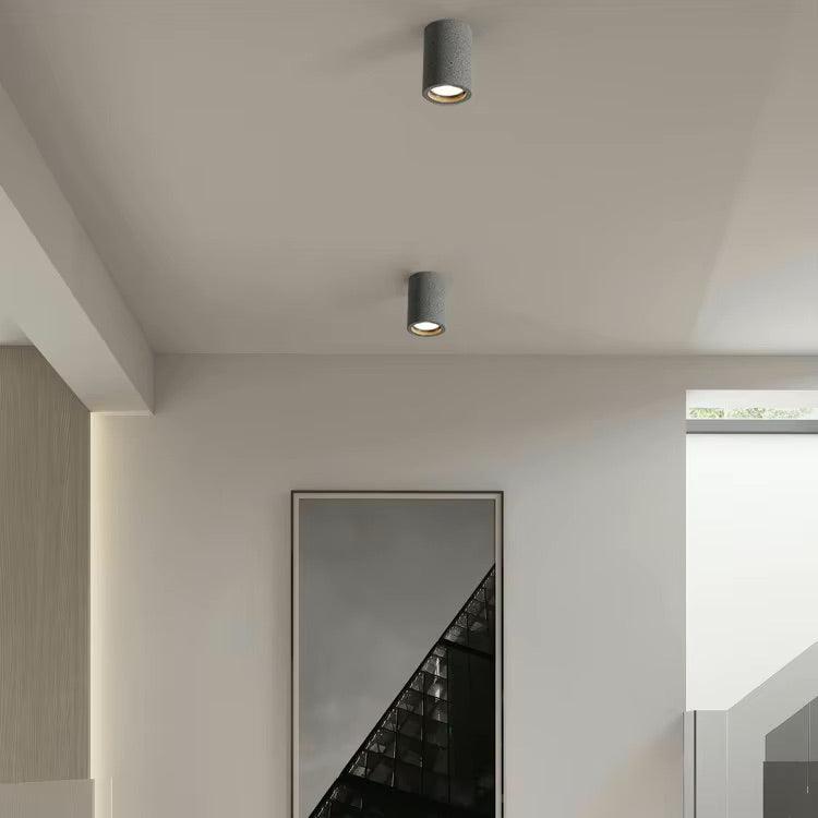 NovaStone Ceiling Lamp Collection — Authentic Stone Detail, Brushed Metal Finish