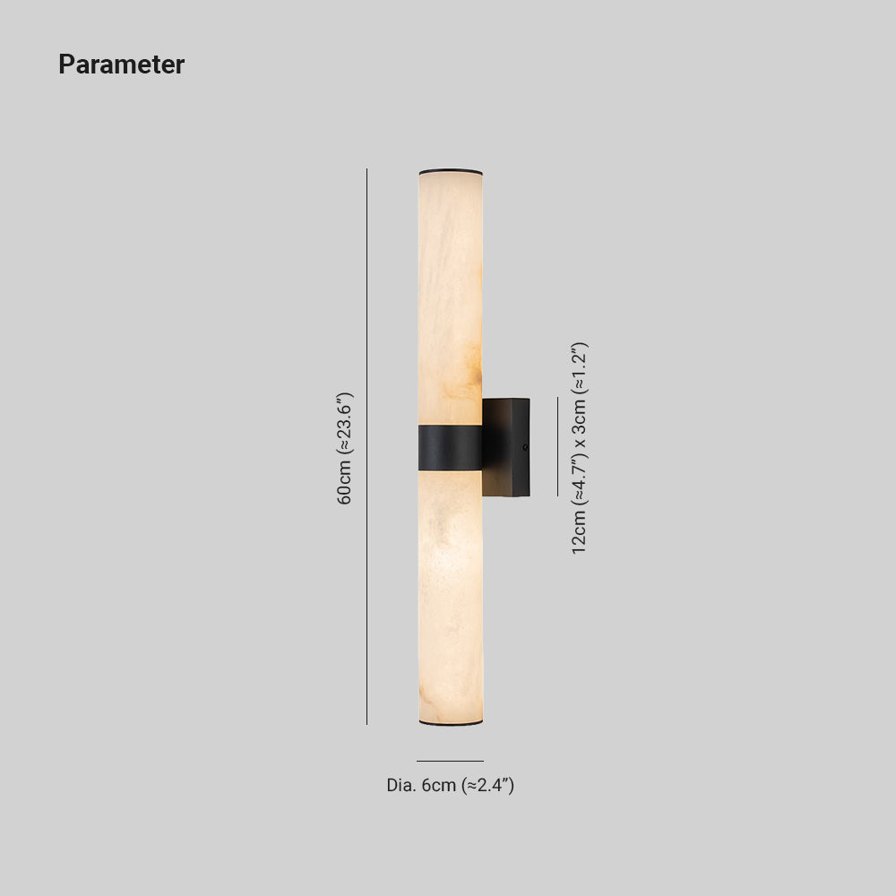 60cm LED-væglampe – alabast, dæmpbar 3000K, messing/sort