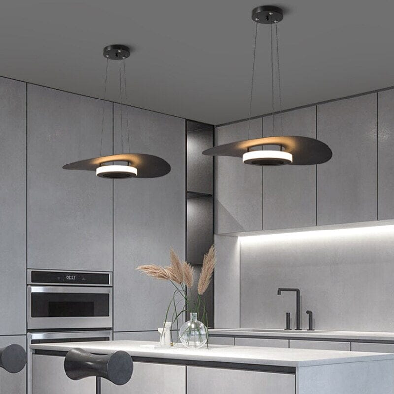 NovaLume Aluminum LED Pendant Lamp — Round Clear Glass Shades