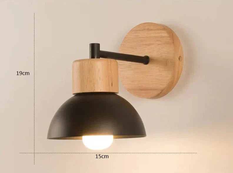 Liora Northwind Wall Lamp — Nordic Wood Finish, Bird Silhouette Detail, Adjustable LED Arm