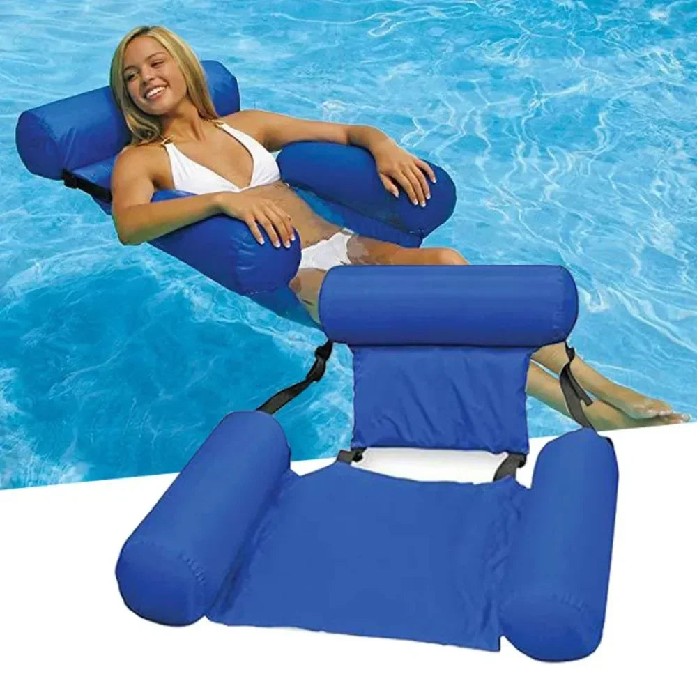 Inflatable Water Chair — Mesh Pool Lounger, 100x120 cm