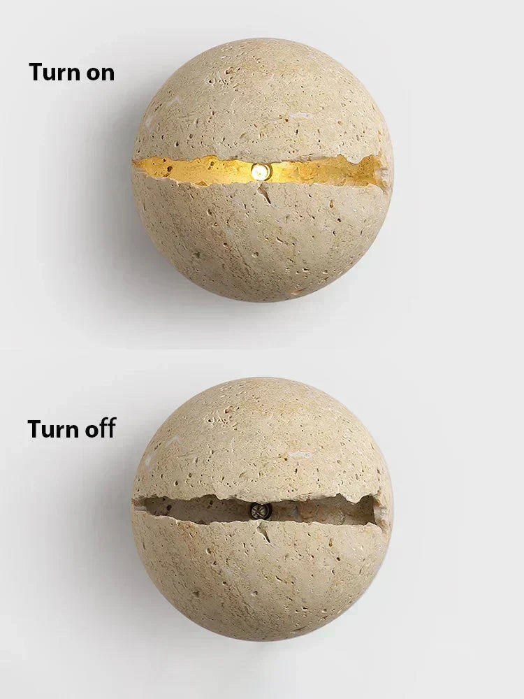 SolaraStone Wall Lamp — Stone Finish LED G4, Touch Switch