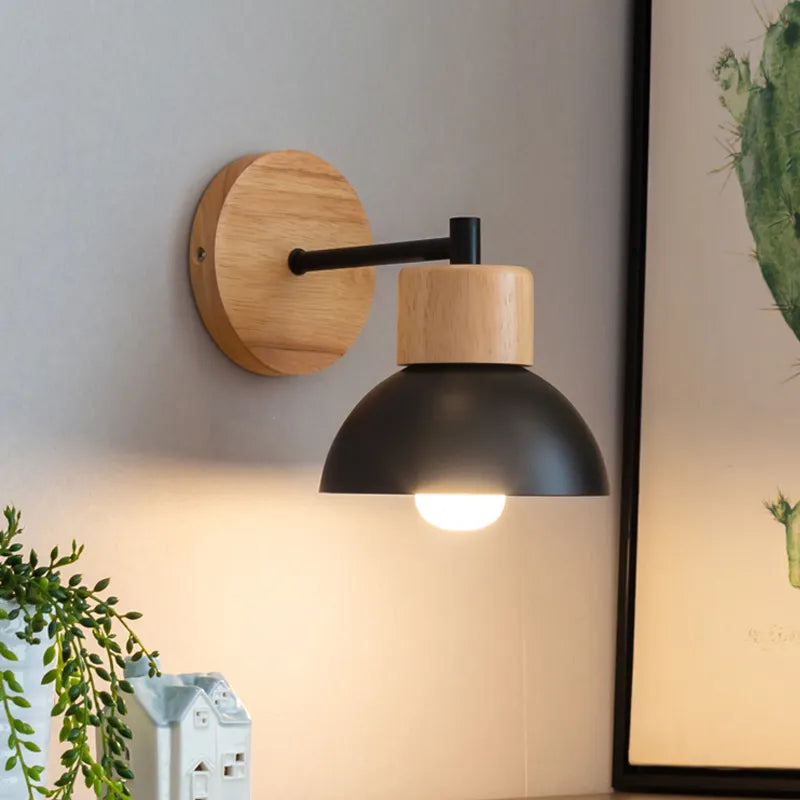 Liora Northwind Wall Lamp — Nordic Wood Finish, Bird Silhouette Detail, Adjustable LED Arm