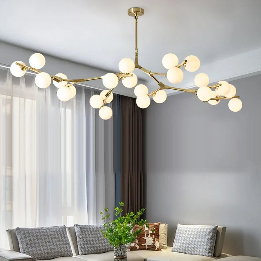 Grenlampe — mat glas i guld/sort, G4 LED, 12/18/24