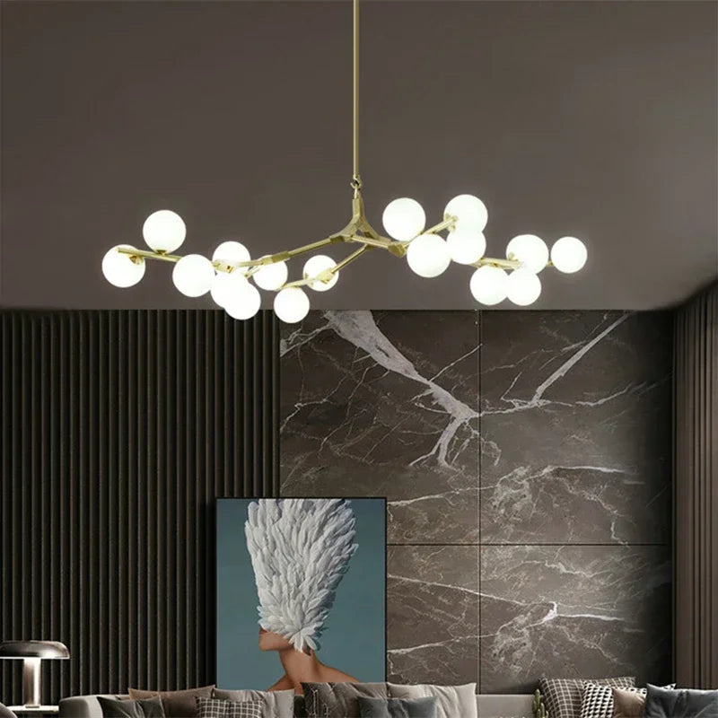 Grenlampe — mat glas i guld/sort, G4 LED, 12/18/24