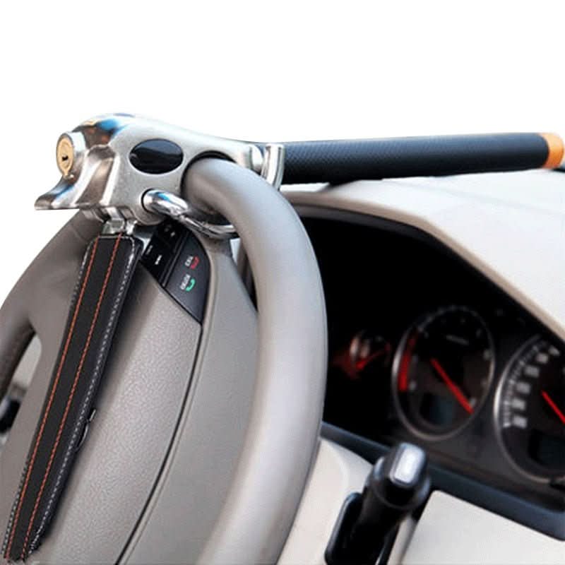 Blocco antifurto Premium GuardLock per volante – Sistema di chiusura triplo, allarme integrato