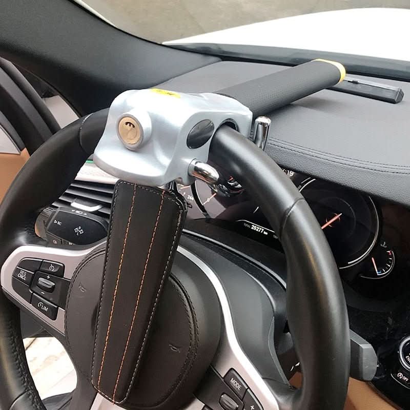 Blocco antifurto Premium GuardLock per volante – Sistema di chiusura triplo, allarme integrato