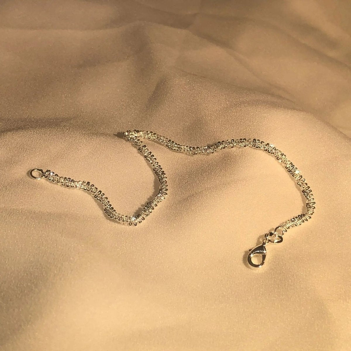 LumaBand Sterling Silver Bracelet — Minimalist Wrap Design, Subtle Sparkle