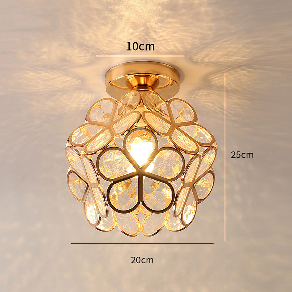Floyem-plafondlamp met gouden acrylbloem van 20cm