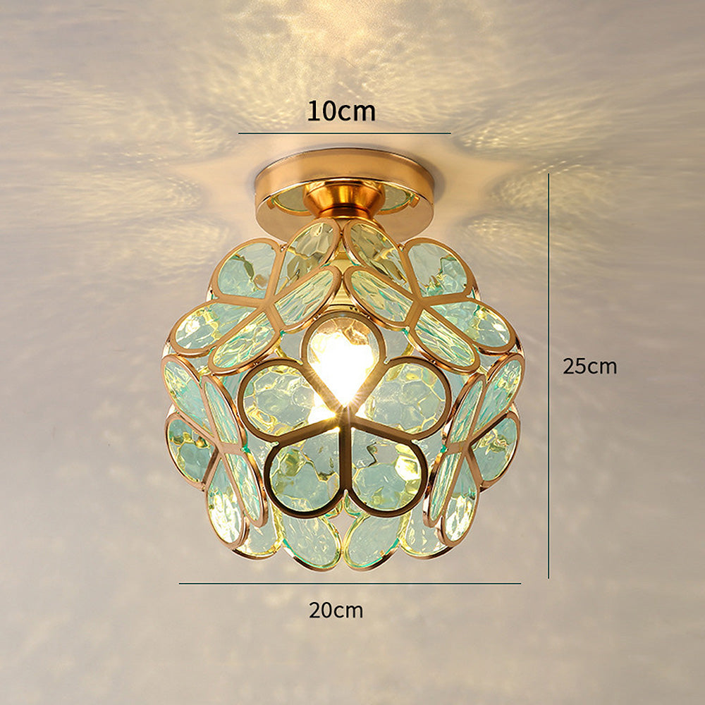 Floyem-plafondlamp met gouden acrylbloem van 20cm