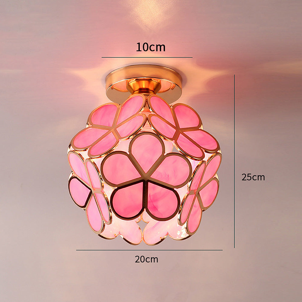 Floyem-plafondlamp met gouden acrylbloem van 20cm