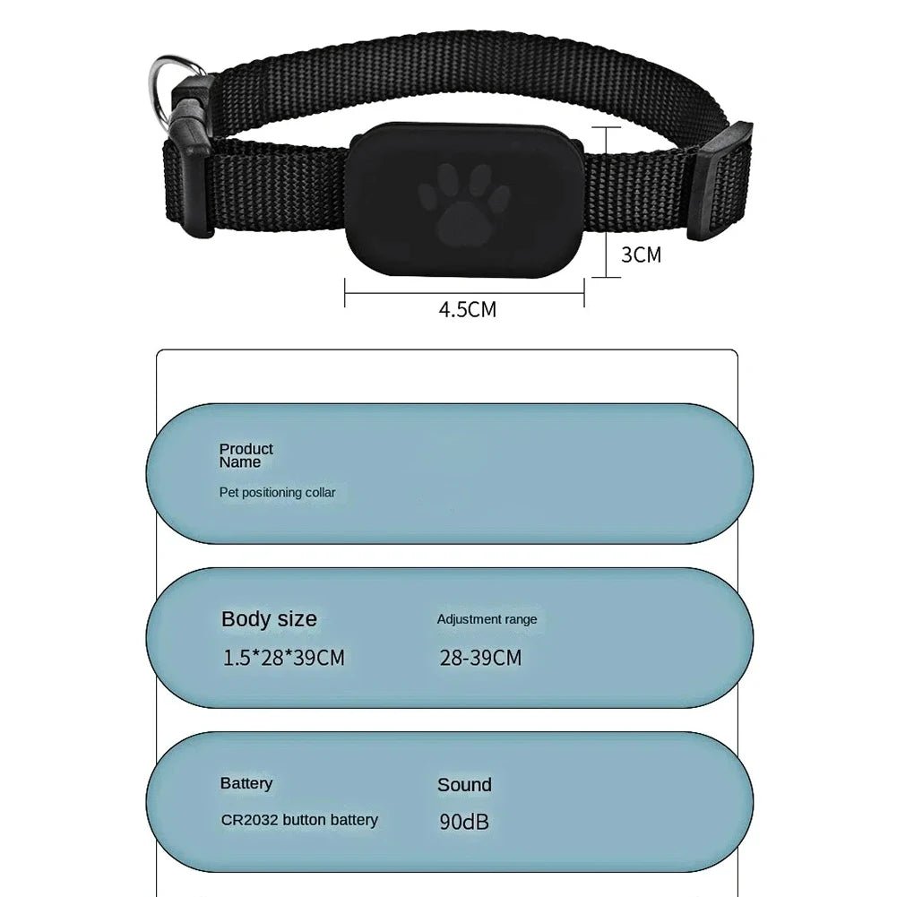 NovaTrack GPS Pet Tracker — Adjustable Collar Fit for Dogs and Cats