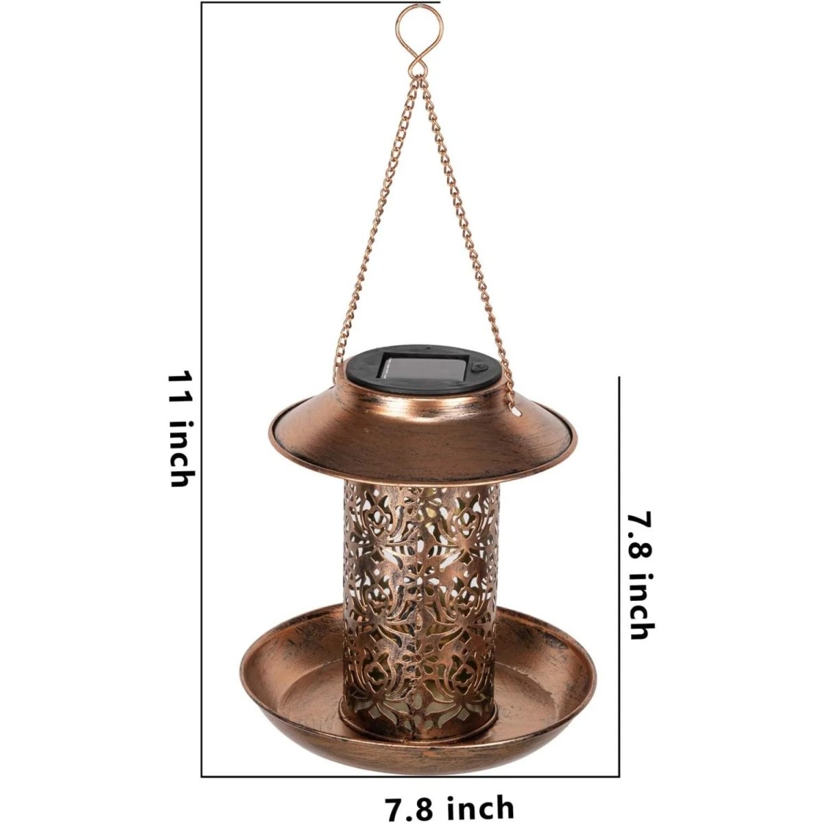 SolaraGlow Solar LED Bird Feeder Station — Automatic Day Charging, Warm White Glow